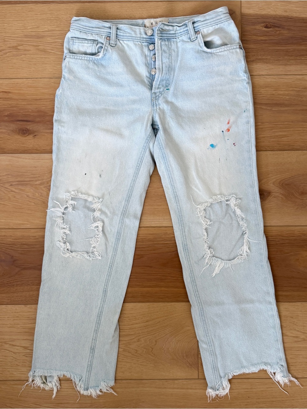 We The Free Distressed Low-rise Jeans